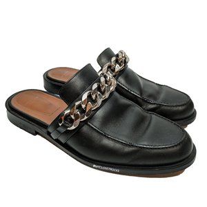 Givenchy Black Leather Chain Slides